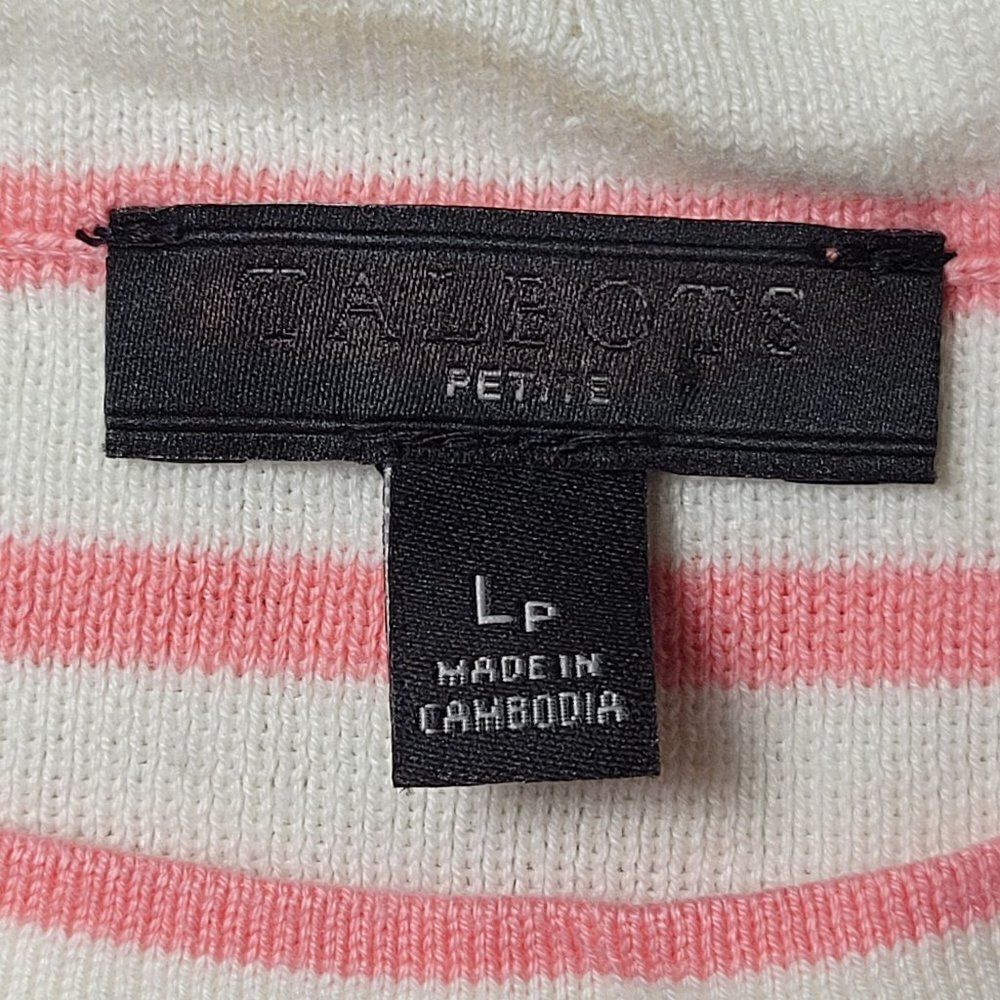 NWOT Talbots Stripe Short Sleeve Knit Top Sz LP - Picture 4 of 6